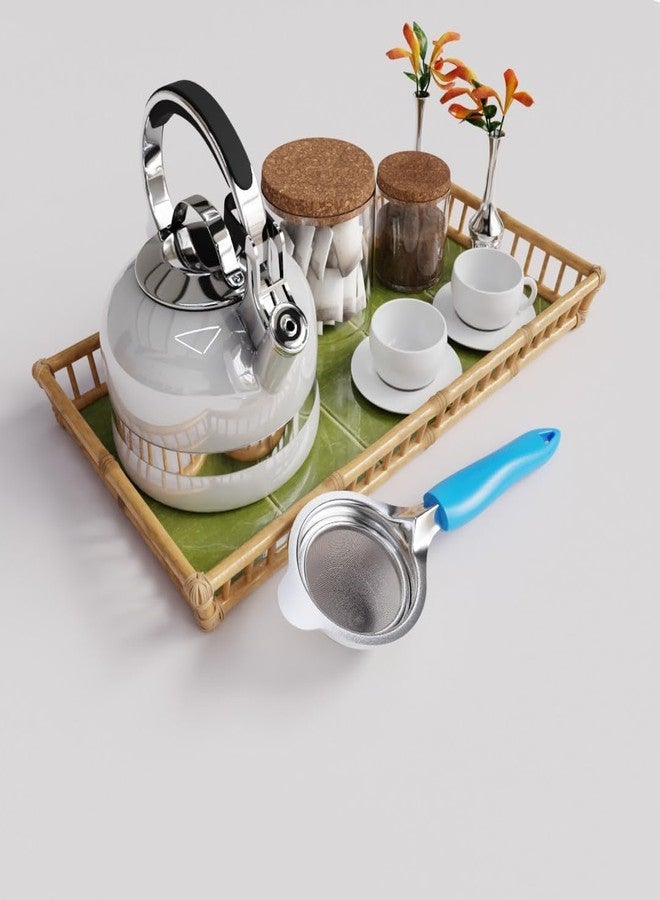 Quistal Stainless Steel Strainer with Fine Mesh and Blue Handle - Multipurpose Kitchen Strainer for Tea, Coffee, Juice - (Pack of 1) - Image 2